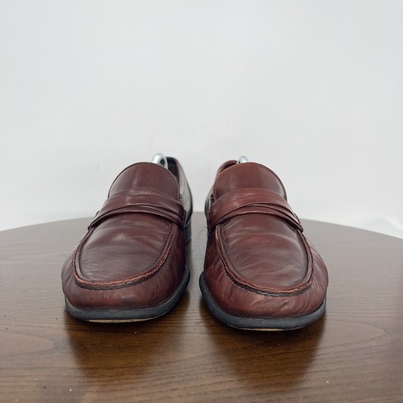Allen Edmond Bergamo Penny Loafer‎ Shoes Men\'s 9.5D Red Leather Apron Toe main image 5